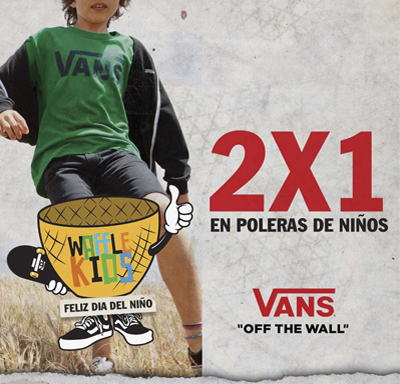 2 x 1 en poleras de niños Vans - Mall Sport