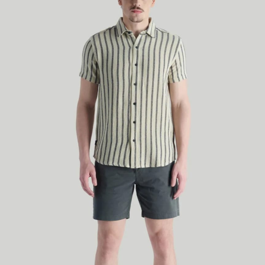 Camisa Stripe Casual Beige 